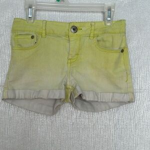 P.S.N.Y. Aeropostale, girls yellow fade denim shorts, size 10